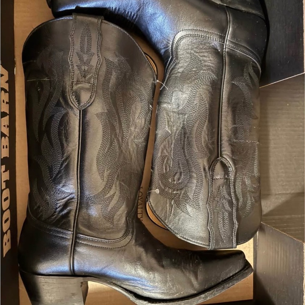 Black Boot Barn Leather Cowboy Boots